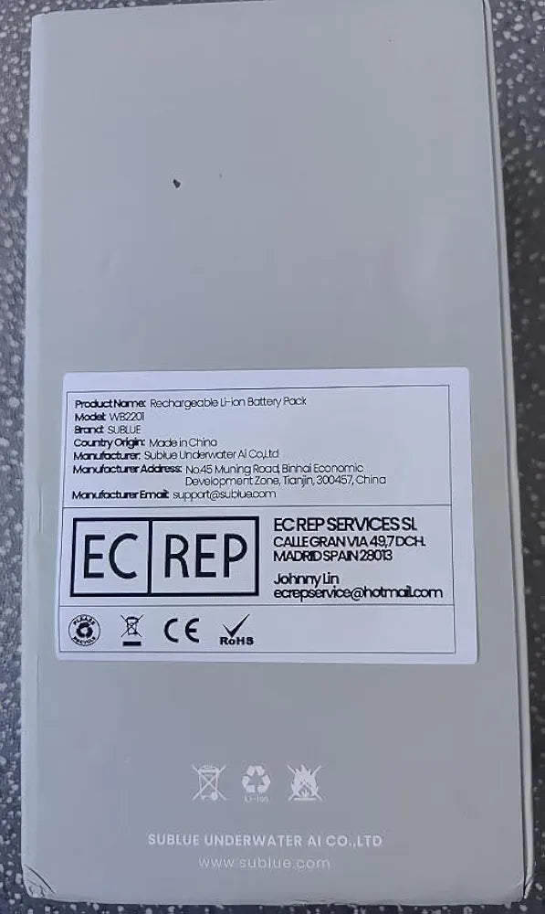 sublue Rechargeable Battery 159.8Wh 10800mAh for Underwater Scooter Navbow/Navbow+/Tini and Electronic Swim Kickboard Swii