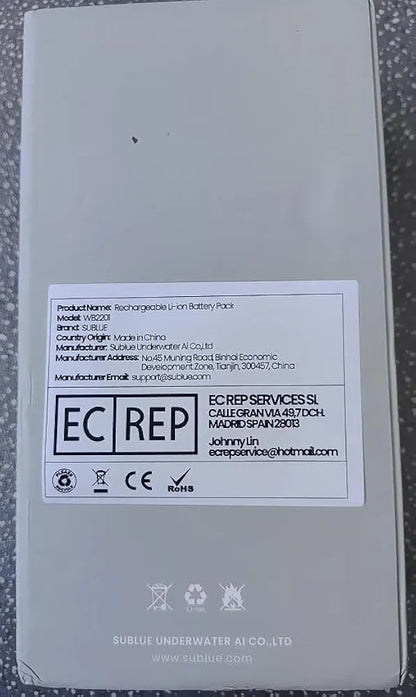 sublue Rechargeable Battery 159.8Wh 10800mAh for Underwater Scooter Navbow/Navbow+/Tini and Electronic Swim Kickboard Swii