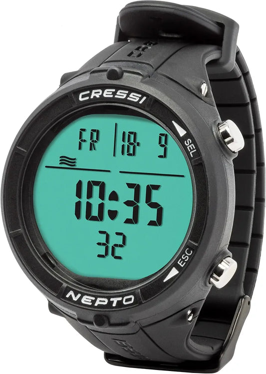 Cressi Nepto Freediving Watch Computer - Fully Customizable - Protection Against Taravana Risk - Logbook - Made in Italy