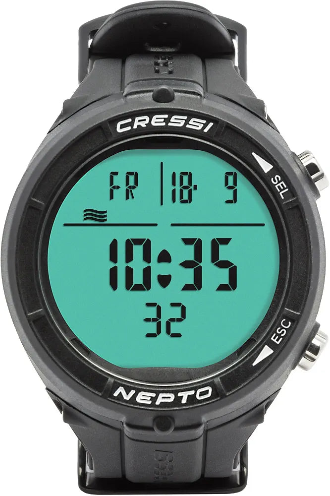 Cressi Nepto Freediving Watch Computer - Fully Customizable - Protection Against Taravana Risk - Logbook - Made in Italy