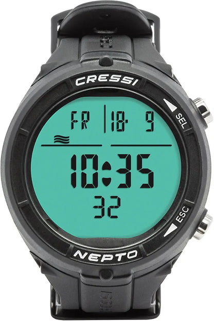 Cressi Nepto Freediving Watch Computer - Fully Customizable - Protection Against Taravana Risk - Logbook - Made in Italy