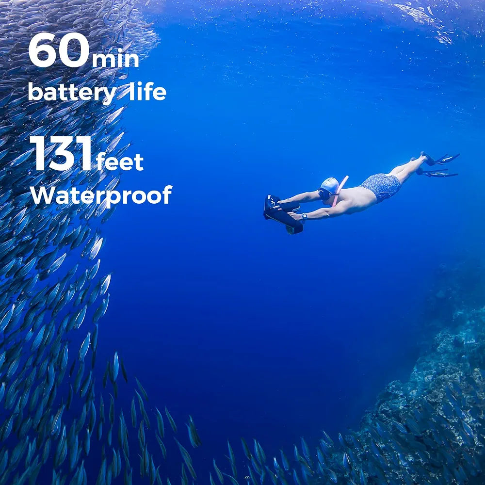 sublue Navbow Underwater Scooter Dual Motors with Action Camera Mount Low Battery Alarm 3 Gear Speed 4.47 mph 60 Minutes 131ft Swimming Pool Diving Snorkeling Water Scooter for Adults
