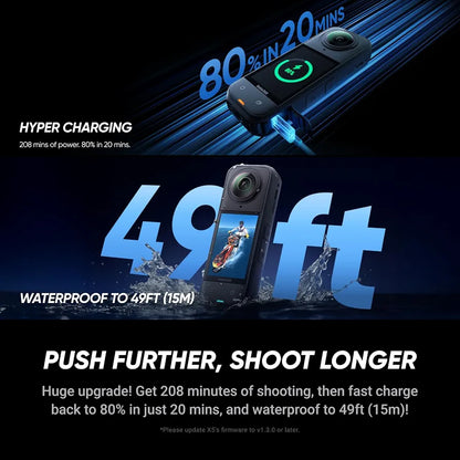 Insta360 X5 - Waterproof 8K 360° Action Camera, Leading Low Light, Invisible Selfie Stick Effect, Rugged and Replaceable Lens, 3-Hour Battery, Built-in Wind Guard, Stabilization, Triple AI Chip Design