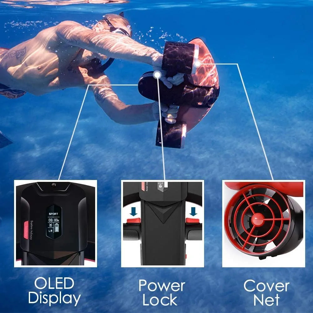 sublue Navbow Underwater Scooter Dual Motors with Action Camera Mount Low Battery Alarm 3 Gear Speed 4.47 mph 60 Minutes 131ft Swimming Pool Diving Snorkeling Water Scooter for Adults