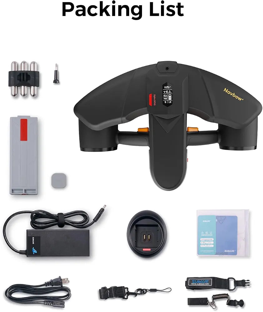 sublue Navbow Plus Smart Underwater Scooter with Depth Gauge, Temperature Sensor, Compass, Action Camera Mount, 131ft Waterproof for Diving & Snorkeling & Sea Adventures