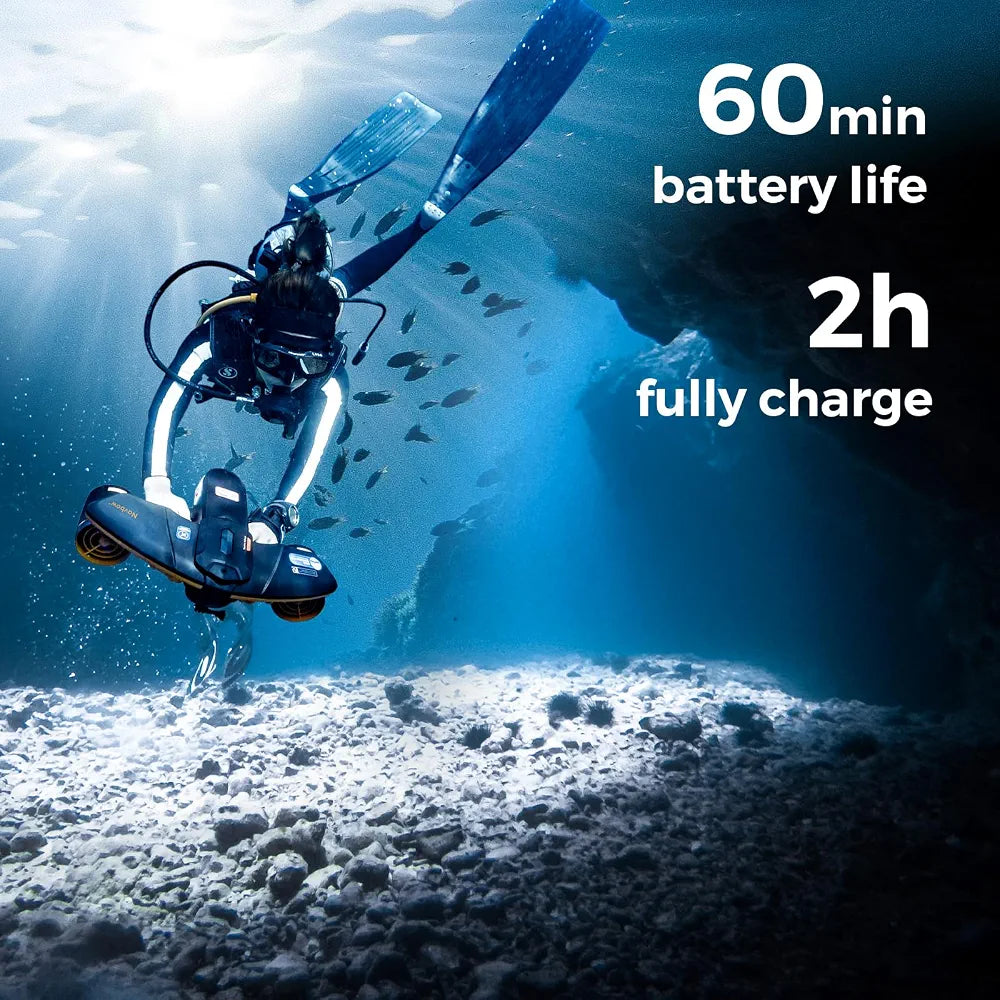 sublue Navbow Plus Smart Underwater Scooter with Depth Gauge, Temperature Sensor, Compass, Action Camera Mount, 131ft Waterproof for Diving & Snorkeling & Sea Adventures
