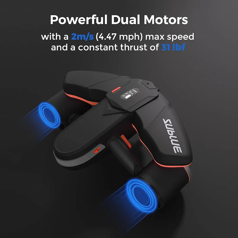 sublue Navbow Underwater Scooter Dual Motors with Action Camera Mount Low Battery Alarm 3 Gear Speed 4.47 mph 60 Minutes 131ft Swimming Pool Diving Snorkeling Water Scooter for Adults